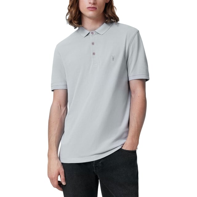 All Saints Men’s Pique SS Polo Shirts
Style Name: Reform
Style Code: M075PB
100% Cotton
Made In India
Slim Fit
3 Button Placket
Ramskull Logo to the Chest
Knitted Rib Collar And Cuffs
Short Sleeve
Casual Wear, Comfort Fabrics
Soft And Breathable
Machine Washable