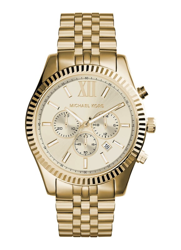 Reloj de hombre de la marca Michael Kors en color oro. La caja tiene un diámetro de 45 mm.  Marca: Michael KorsNombre del modelo: MK8281Categoría: reloj de pulsera de los hombresMateriales: acero inoxidableColor: OroReloj de tiempo: Cuarzo