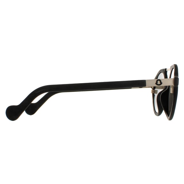 Moncler Round Unisex Rubber Black Silver Mirror  ML0083  Sunglasses are a modern style crafted from lightweight metal. These feature a perfectly round lense encased in a thick acetate frame and a tidy double bridge. The Moncler logo embellishes the temples.