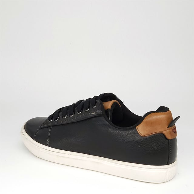 HX London Romford Leather Black Mens Fashion Trainers Casual