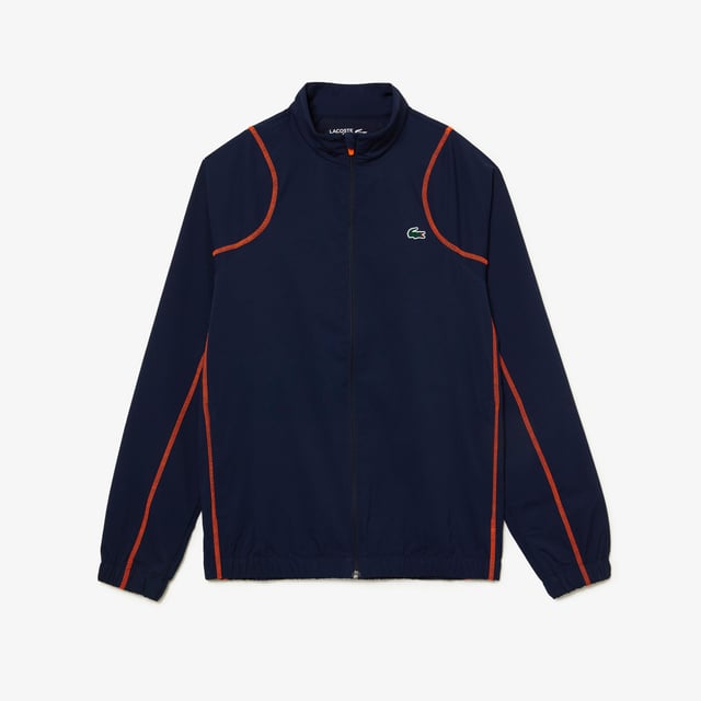 Men s Lacoste High Neck Joggers Set in Navy Orange