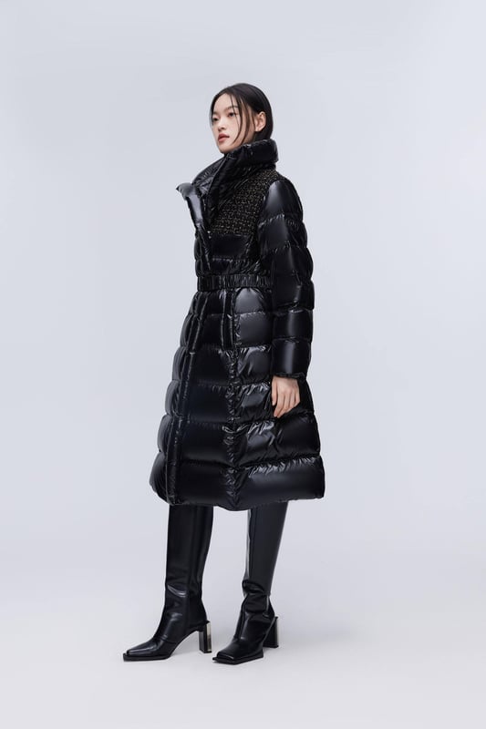 Elevate your urban commute with the Women's Premium Puffer Goose Down Jacket. Featuring low-saturation colour and artful pleats, this jacket exudes quiet luxury, blending simplicity with sophistication for a refined, yet understated look.