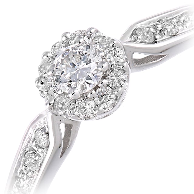 Oro blanco de 9 quilates (375): 1,88 g; # Diamante: 0.25ct