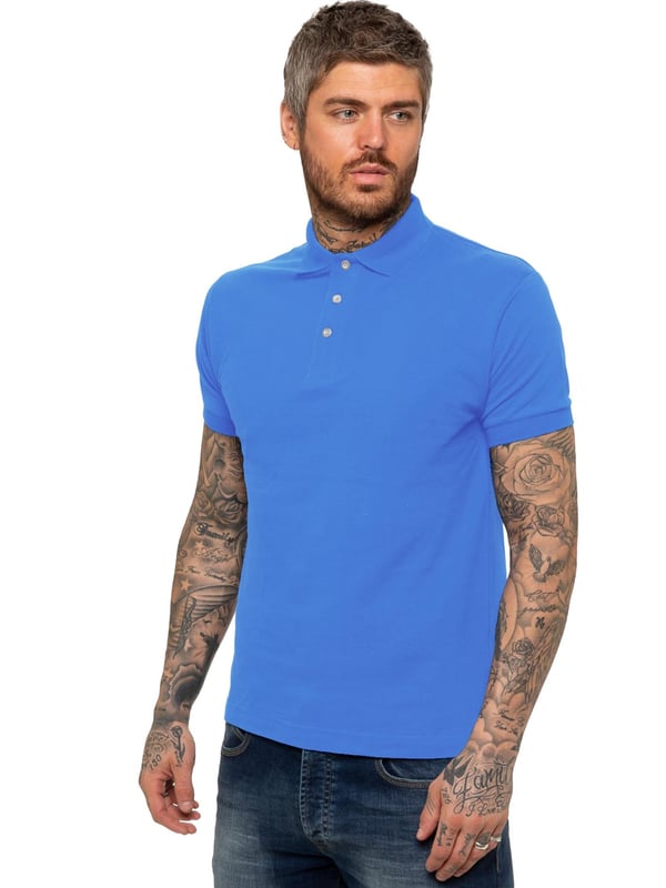 These Kruze Mens Short Sleeve Polo Shirts Feature a Button down collar, Ribbed Collar and sleeve cuff. Crafted with 50% Cotton, 50% Polyester, these Regular Fit Polos are suitable for everyday wear, basic, work, casual, fashion, sports, training, fitness and for the gym
