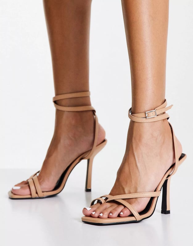 Raid Womens Wide Fit Alayna Heeled Sandals In Beige