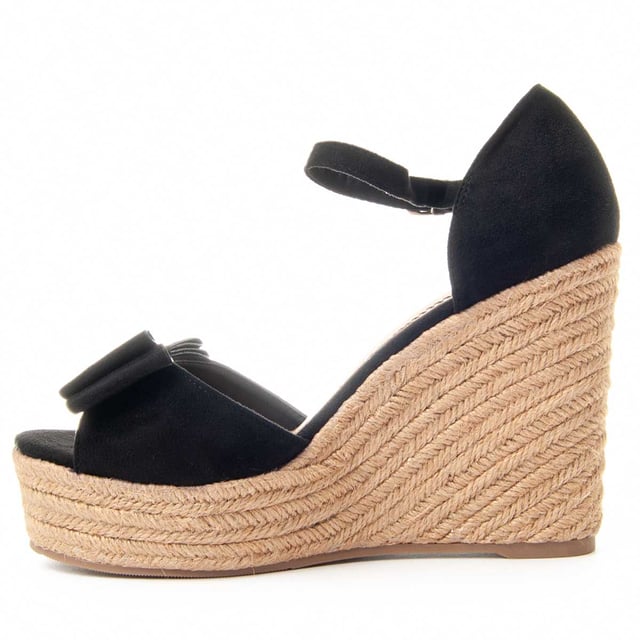 Sandalias de cuña de esparto para mujer. Ajuste cómodo. Plantilla acolchada. Suela antideslizante. Costuras reforzadas. Fabricadas por otras marcas para nuestra marca. Medidas aproximadas: 12 cm de tacón y 3 cm de plataforma.