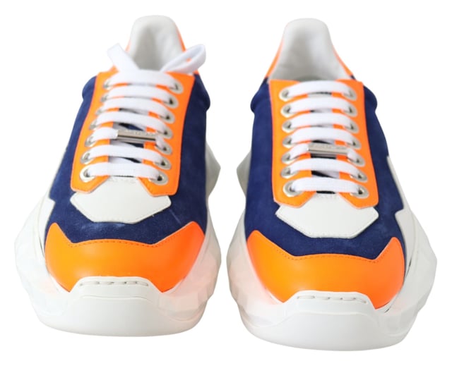 Jimmy Choo Women's Diamond Blue Orange Leather Sneaker Gorgeous brand new with tags dustbag and shoe box
100% Authentic Jimmy Choo Sneakers
Model: Blue/Orange Diamond/F cobalt neon Orange Sneakers
Color: Electric Blue/Orange
Material: Stretch Mesh/Leather Mix
Ideal for fashion-forward women
Vibrant color combination of electric blue and orange
Made from Quality stretch mesh and leather mix material
Stylish and comfortable to wear
Upgrade your sneaker game with these eye-catching Jimmy Choo sneakers
Material: Leather