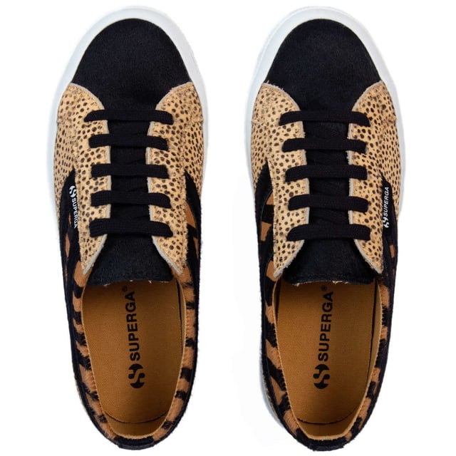 Upper: Cotton, Cow Leather. Outsole: Vulcanised Gum Sole. 5 Eyelets. Branded Tab, Breathable. Flat. Cut: Low Cut. Design: Cheetah Print, Logo, Zebra Print. Toe Style: Round. Fastening: Lace Up.