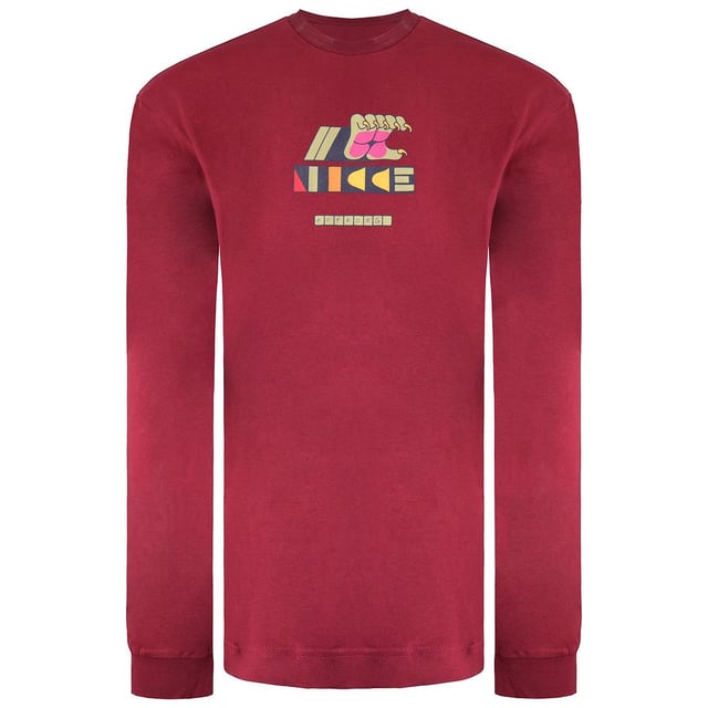 Nicce Lange Mouw Crew Neck Rood Heren Grizzly Top 1389 K002 0493