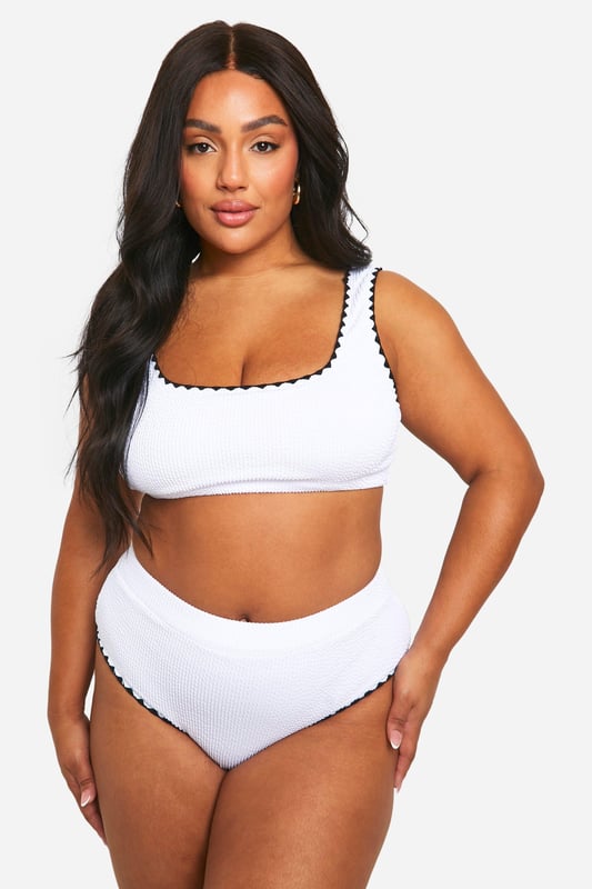 Sky high condfidence is inevitable in this plus size swimwear  from our latest collection. Curve enhancing, silhouette smoothing, and perfect for poolside lounging, this style is guaranteed to make you feel like the best version of yourself. Pair with a floaty kimono and some oversized sunnies and prepare to cause a storm. Need more inspo? Choose a plus size swimsuit for sunset loving nights at the beach or a plus size bikini to snatch that tan. Available in a range of prints, colours, and silhouettes, from high waisted to one pieces, grab yourself some dreamy curve swimwear that makes you feel confidently you.shop it all on boohoo.Style: Bikini BottomsFabric: Swim
