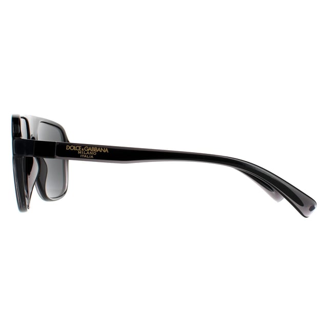 Dolce & Gabbana Quadratische Herren Sonnenbrille Transparent Grau und Schwarz Dunkelgrau. Dolce & Gabbana sind in einem Pilotenstil gestaltet und aus leichtem Acetat gefertigt. Das Dolce & Gabbana-Branding ist an den Bügeln für Authentizität angebracht.