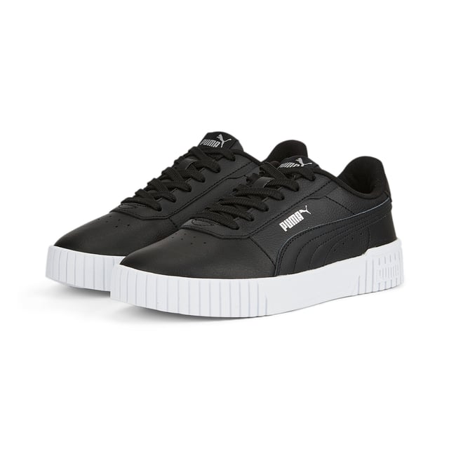 PRODUCT STORY: Introducing the Carina 2.0. Taking its design cues from the '80s, this classic tennis silhouette feels right at home with the laid-back sneaker style of Californian beach towns. Staying true to its beloved look and feel, Carina steps into the new season with some refreshments: wider lines on the heel and perforations on the vamp bring added edge. What's more, our SOFTFOAM+ sockliner is there to provide soft cushioning and comfort all day long. FEATURES & BENEFITS  - Recycled Content: Made with at least 20% recycled material as a step toward a better future. SOFTFOAM+: Step-in comfort sockliner designed to provide soft cushioning thanks to its extra thick heel. DETAILS  - Leather upper with perforated vamp. Rubber midsole and outsole. Wider vertical lines on heel. PUMA Formstrip on medial and lateral sides. PUMA Cat Logo on heel.