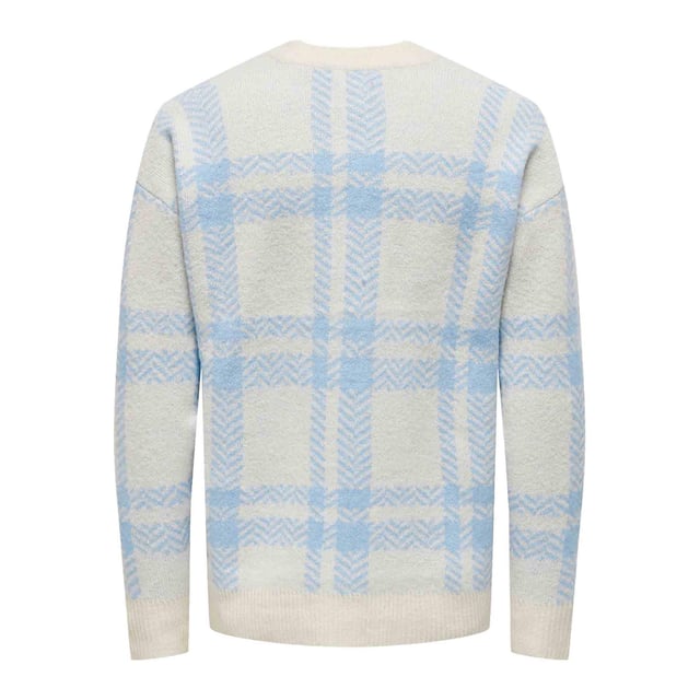 Elevate an Only & Sons Men’s knitted sweater offers a stylish and

comfortable option for men seeking a classic checkered jumper.

This men’s knitted sweater from Only & Sons combines a classic checkered

pattern with a versatile button-down fastening.

The regular fit ensures a timeless and comfortable silhouette suitable for various occasions.

Featuring a button-down fastening, this men’s sweater adds a touch of

sophistication to the classic jumper design.