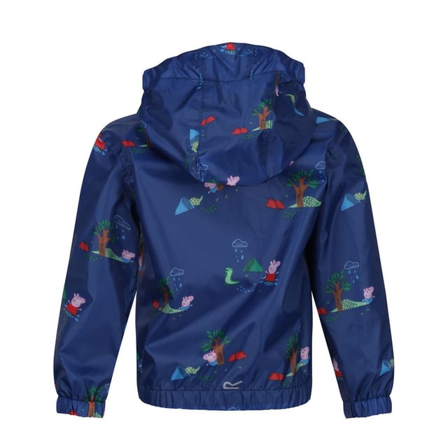 Material: 100% Polyester. Lining: Comfort, Mesh, Polyester, Taffeta. Fabric: Hydrafort. Design: Badge, Cartoon, Leaf Print, Mountain, Trees. Trim: Reflective. All-Over Print, Printed Name label, Taped Seams. Fabric Technology: DWR Finish, Waterproof. Cuff: Elasticated. Neckline: Hooded. Sleeve-Type: Long-Sleeved. Hood Features: Elasticated, Grown On Hood. Pockets: 2 Lower Pockets. Fastening: Full Zip. Hem: Elasticated. 100% Officially Licensed. Characters: Peppa Pig.