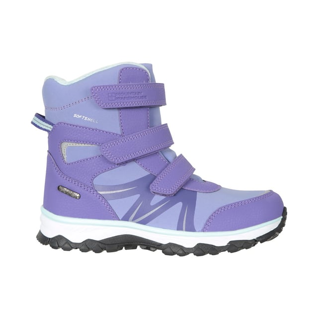 Upper: Softshell. Lining: Isotherm. Insole: Foam, Moulded. Outsole: Durable, TPR. Fabric Technology: Durable, Flexible, Heat Retention, Lightweight, Showerproof. Cushioned Footbed. Flat. Design: Contrast, Logo, Text. Toe Style: Round. Fastening: Touch Fastening Strap.