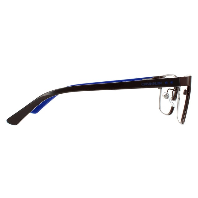 Calvin Klein Rectangular Mens Satin Dark Brown Glasses Frames CK19302 are a rectangle design made from lightweight acetate. . Adjustable nose pads ensure a comfortable fit, and the temples are etched with the Calvin Klein logo.