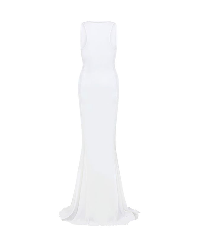 Crafted from barely-there sheer mesh with contour seams that sculpt the silhouette in all the right places, this piece exudes drama. The floor-length dress elevates your beach look taking you from day to night. Style with our range of bikinis or dare to bare some skin and indulge your sensuality.