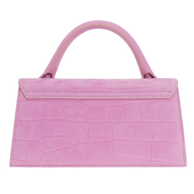 Deze tas van Jacquemus is het perfecte accessoire voor degenen die een klassiek tintje willen toevoegen aan hun dagelijkse look, Jacquemus roze tas, sluiting met sluiting, gemaakt in Italie, 100% leer, effen roze tas, de Chiquito lange tas, kleine tas