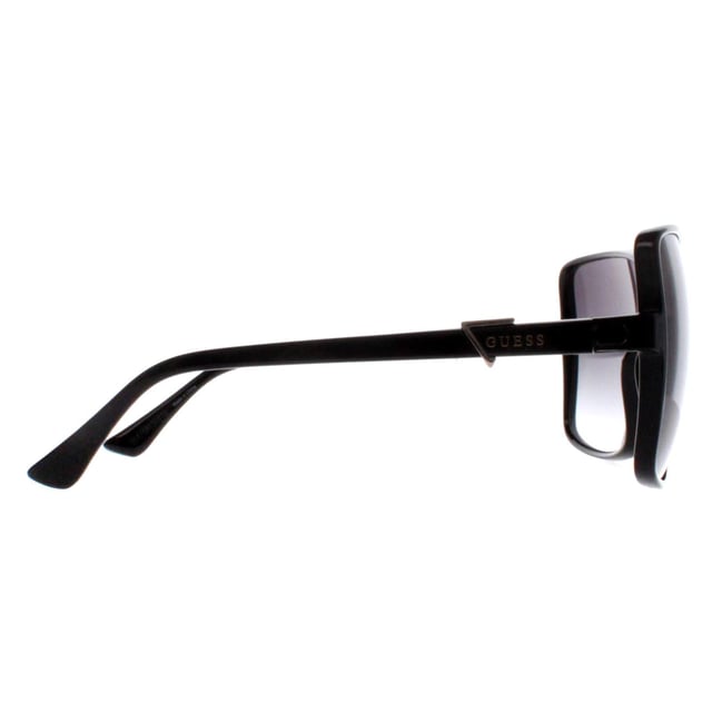 Guess Square Womens Shiny Black Smoke Gradient GU7812  Sunglasses feature a chic, square-frame design that blends modern aesthetics with timeless elegance. These sunglasses are crafted with lightweight yet durable materials, offering both comfort and longevity for everyday wear. The gradient lenses provide full UV protection while enhancing the bold look of the oversized frame. The iconic Guess logo on the temples add a signature touch of luxury, making these sunglasses a versatile and stylish accessory for any occasion.