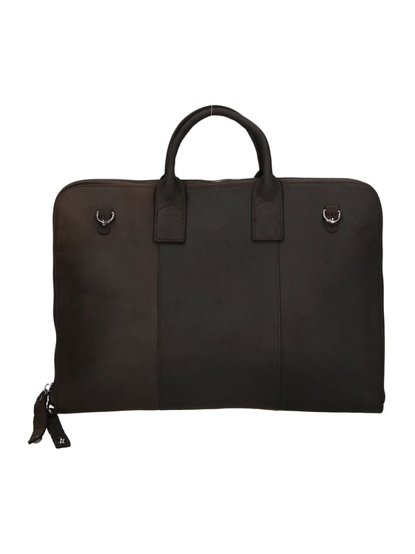 Bolso de mano unisex de doble compartimento con bandolera regulable extraíble. Exterior de piel genuina con frontal saffiano estampado, interior de neopreno con varios bolsillos. Producto artesanal