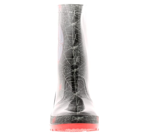 Spiderman Boys Wellington Boots Weaver Wellies Slip On Black Red