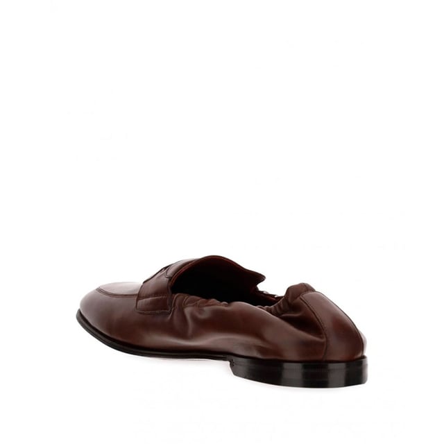 Dolce & Gabbana Brown Woven Leather Loafers Casual Shoes