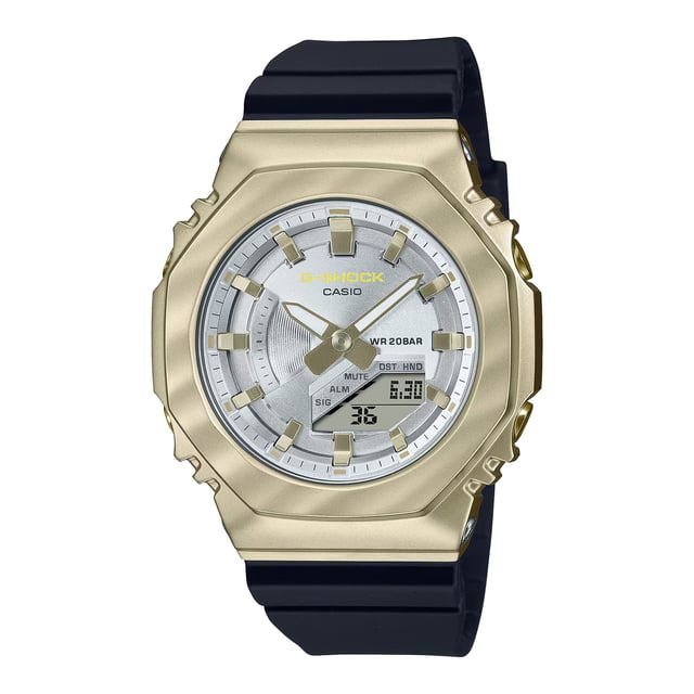 This Casio G-shock Analogue-Digital Watch for Women is the perfect timepiece to wear or to gift. It's Gold 36 mm Round case combined with the comfortable Black Plastic watch band will ensure you enjoy this stunning timepiece without any compromise. Operated by a high quality Quartz movement and water resistant to 20 bars, your watch will keep ticking.