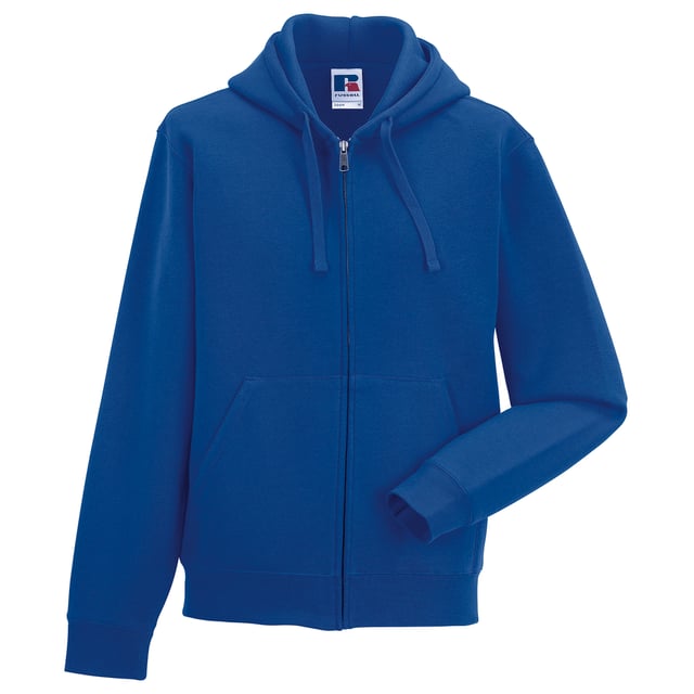 Ultra contemporary hooded sweat in premium 3 layer fabric for a fuller, more substantial and luxurious hand feel.  Coverseamed armholes, cuffs and hem.  Coverseam around hood.  Herringbone neck tape.  Flat, chunky drawcords.  MP3 access.  YKK metal ( Antique silver) full zip.  Kissing (Covered) zip for full across body decoration.  Buttonhole eyelets.  Front facing shoulder seams.  Premium finishing.  Suitable for 40° wash and tumble dry.  Weight: 280g/m². Fabric: 80% combed ring-spun cotton 20% polyester. RUSSELL COLLECTION - a variety of Mens and Womens corporatewear in a wide range of styles,  colours and sizes. To fit Chest, XS: (34-36 inches), S: (36-38 inches), M: (38-40 inches), L: (40-42 inches), XL: (42-44 inches) 2XL: (44-46 inches), 3XL: (46-48 inches), 4XL: (48-50 inches).