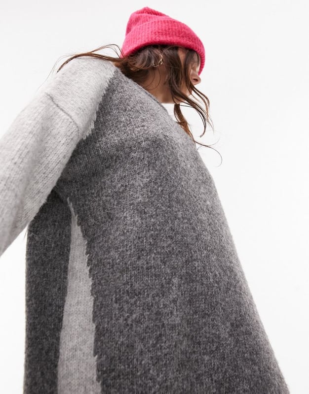 Topshop grey jumper dress cheap