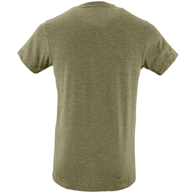 Fitted cut. Taped back neck. Rib neckline. Twin needle stitching. Fabric weight: 150 gsm. Material: 100% Ringspun Semi-Combed Cotton. Chest (to fit inches): XS (35/36), S(36/38), M(38/40), L(41/42), XL(43/44), XXL(45/47). Note: not all t-shirts are 100% cotton. Grey marl: 85% cotton/15% viscose. Charcoal marl, heather oxblood, heather denim and heather khaki: 60% cotton/40% polyester.