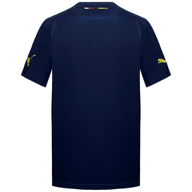 The Puma CoolCell Arsenal Fly Emirates Kids T-Shirt is a stylish and sporty piece of athletic apparel designed for young fans of the Arsenal football club. Puma is known for its quality sportswear, and this t-shirt carries the iconic Arsenal branding. Here's a description of the Puma CoolCell Arsenal Fly Emirates Kids T-Shirt along with its key features:

 1. High-Quality Material:  This t-shirt is crafted from high-quality, breathable fabric that is comfortable to wear during physical activities, making it ideal for active kids.

 2. Arsenal Branding:  The t-shirt prominently features the Arsenal Football Club's branding, including the Fly Emirates sponsor logo and the Arsenal crest. This allows young fans to proudly support their favorite football club.

 3. CoolCell Technology:  Puma's CoolCell technology is designed to wick moisture away from the body, keeping young athletes cool and dry, even during intense play.

 4. Versatile Use:  While designed for football enthusiasts, this t-shirt is suitable for various sports and casual activities. It can be worn during practices, matches, or as everyday wear.

 5. Comfortable Fit:  The t-shirt is designed for a comfortable fit, allowing for freedom of movement while maintaining a tailored look.

 6. Crew Neck:  The classic crew neck design adds to the t-shirt's sporty and casual appeal.

 7. Breathable Fabric:  The fabric used in this t-shirt is breathable, allowing for ventilation and temperature regulation, even during active play.

 8. Easy Care:  The t-shirt is easy to care for and can be machine washed, making it practical for regular use, especially for young athletes who might get their clothing dirty during play.

 9. Available Sizes:  Puma offers a range of sizes to accommodate different age groups and body sizes, ensuring that you can find the right fit for your child.