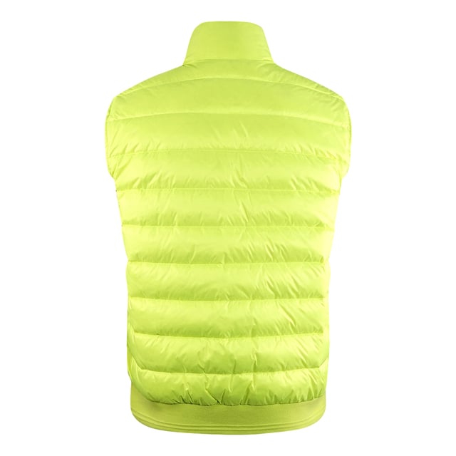 Belstaff Flash Circuit Black Reversible Down Gilet Jacket. Experience the ultimate in versatility and style with the Belstaff Black Jacket. This reversible down jacket offers both warmth and fashion-forward design, allowing you to effortlessly transition from a casual day look to a chic evening ensemble. Stay cozy and look amazing with this must-have jacket!. Down Jacket, Yellow On The Reversible, Material: 100% Polyamide, Filling: 90% White Duck Down, 10% White Duck Feather. Branded Badge On Left Chest, Lightweight, down-filled jacket, Reversible wear with neon detailing, Packs away into a bag, Exposed front-zip closure, Two snap-closure side pockets. Reverisble Jacket, Zip Closure, Black Gilet, Yellow Gilet. Style: Reversible Flash Circuit Gilet BKNYL