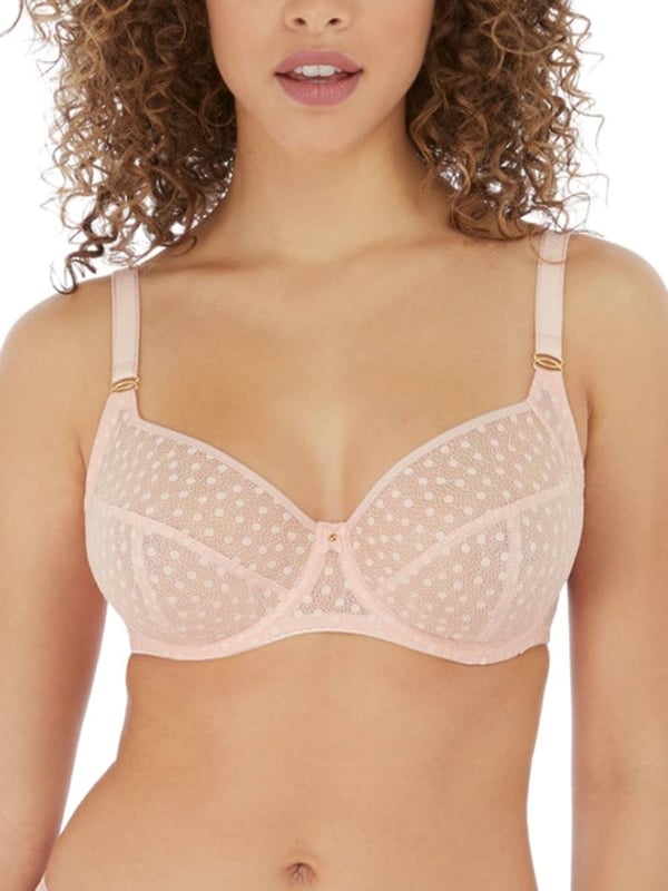 Freya Starlight Side Support Underwired Bra. Four piece cup with powernet wing and side support. Adjustable straps and decorative slider apex detailing. Product is made of 68% Nylon/Polyamide, 19% Elastane, 13% Polyester and is hand-wash only.