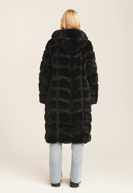 Panelled fur coat hot sale