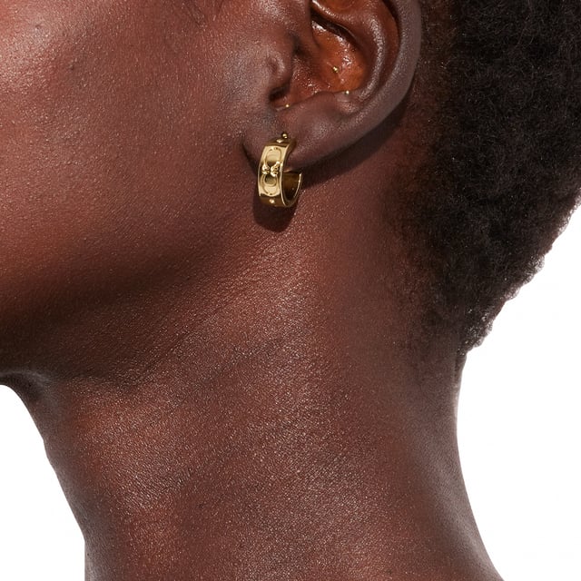 Kissing C Small Huggie Earrings