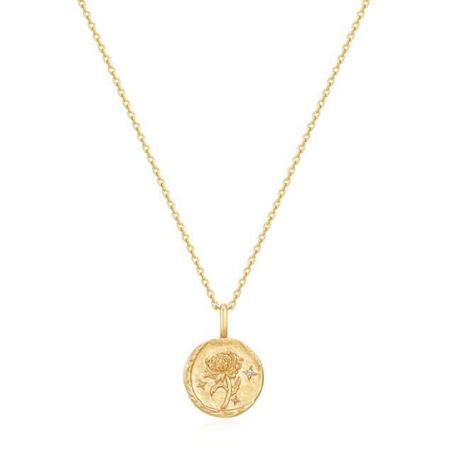Do you prefer to wear accessories that match your personality? Then this birth flower necklace from the Glanzstücken München label is your new everyday piece. Just as the magnificent, long-lasting chrysanthemum adds color to the dreary November and can withstand even low temperatures, November children are considered cheerful, persistent and generous. The floral zodiac sign adorns a round pendant as a motif relief, with a faceted zirconia crystal as a sparkling eye-catcher. Thanks to the extension piece and practical spring ring clasp, you can quickly and easily adjust the length of the anchor chain. The chain and pendant are made of sterling silver and refined with timeless yellow gold.