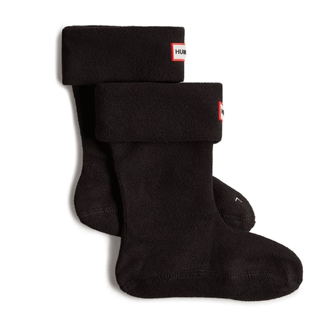 Hunter Recycled Kids Black Fleece Black Boot Socks
