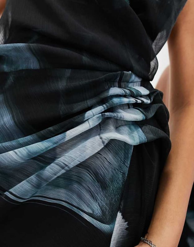 Dresses by ASOS EDITION Am I... the drama? Abstract design Plunge neck Sleeveless style Regular fitSold By: Asos