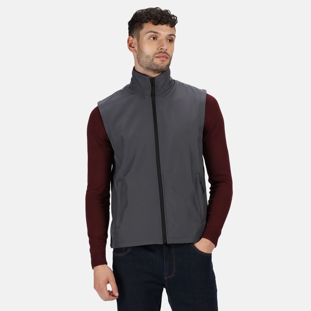 100% polyester. Mens bodywarmer/gilet. Lightweight jersey backed Softshell fabric. Softshell Stretch Light fabric technology. Durable water repellent finish. Wind resistant. Super soft handle. Quick drying. Lightweight and easy to wear. Two zipped lower pockets. Regatta Professional Mens sizing (chest approx.): XS (36in/92cm), S (38in/97cm), M (40in/102cm), L (42in/107cm), XL (44in/112cm), XXL (47in/119cm), XXXL (50in/127cm), XXXXL (53in/134.5cm).