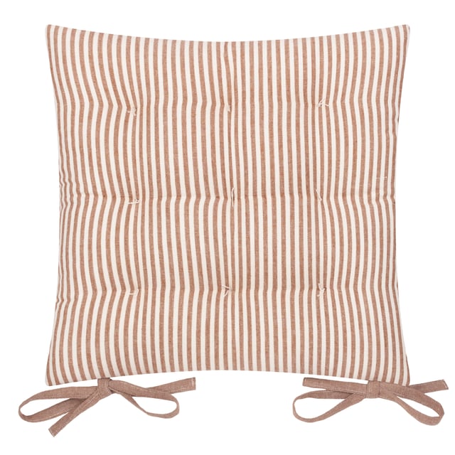 Elevate your seating with the Hayle Striped Cotton Seat Pads, crafted from 100% cotton and designed to bring comfort and style to your living space. Perfect for both indoor and outdoor use, these pre-filled seat pads feature a soft yet durable finish with calming stripe patterns on each side, adding versatility and a timeless aesthetic. The addition of secure tie fastenings ensures they stay neatly in place, while the plush filling provides exceptional support. Whether enhancing your garden furniture or bringing a relaxed, modern edge to your dining room, these seat pads effortlessly combine style with functionality.