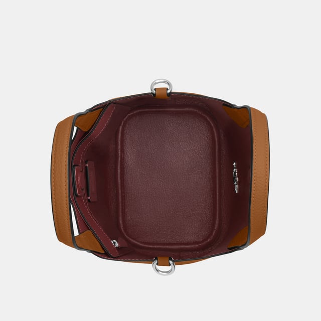 Hanna Bucket Bag in Double Face Leather Length 17.5cm,  Width 19.5cm, Height 13.0cm