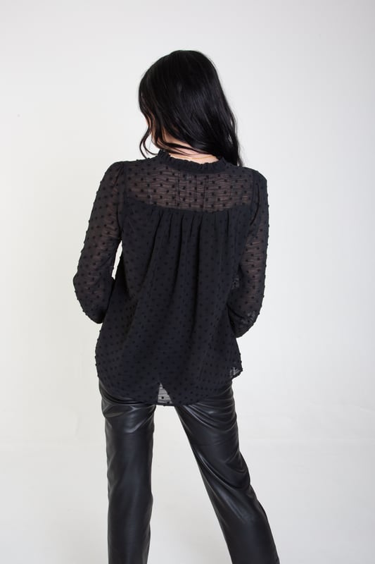 Sheer chiffon long sleeve blouse shop
