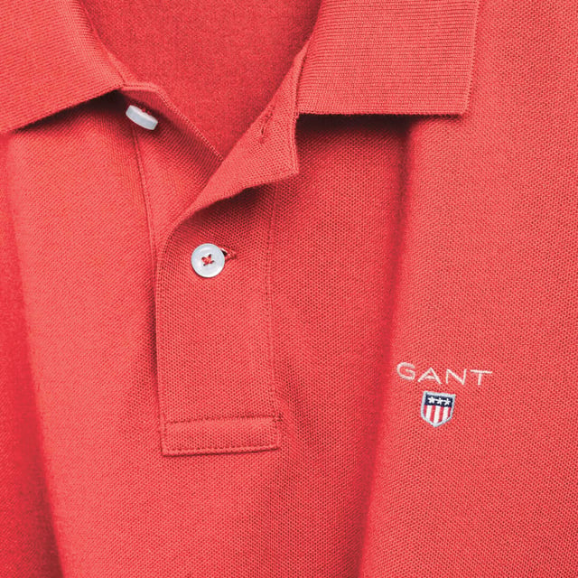 Gant Men Red Solid Polo Tshirt