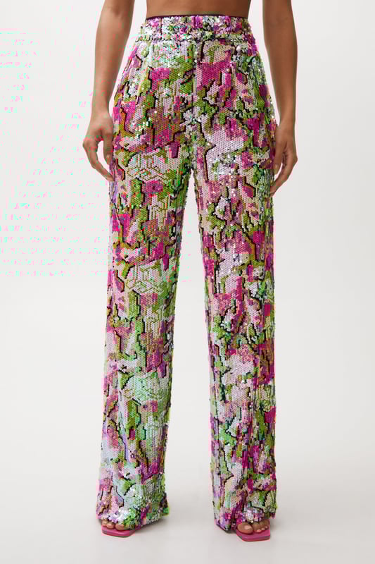 Multi color sequin pants outlet