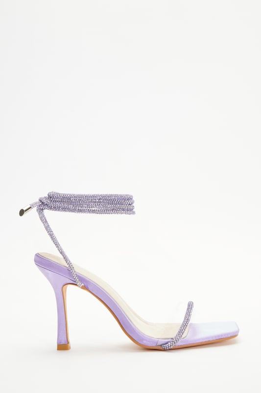 Clear strap ankle tie heels 2025