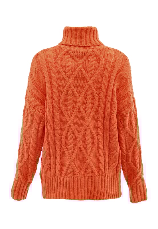 Mymo Rollkragenpullover Damen orange