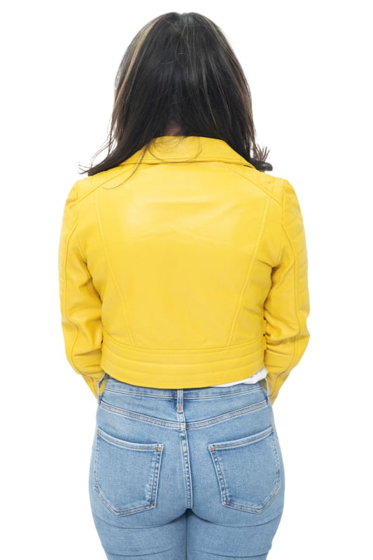 This jacket is made of ultra-soft leather and finished in our premium nappa which sports a contemporary cropped length and form fitting design. We’ve introduced features such as quilted shoulders and extended vertical zip pockets with the intention to give this jacket a distinctive chic look. To ensure comfort when wearing our jacket, we’ve introduced zipped cuffs that allow you to roll the jacket sleeves up and a buckle adjustable waist for tightening to achieve your desired look and feel. In classic Brando style this jacket features a wide notched lapel which has been a staple addition for adding flair to any jacket style. • 100% premium ultra-soft nappa leather • Premium Satin lining • Furnished with off centred YKK zip fastening and wide notched lapel • Features 2 zipped exterior pockets and quilted detailing