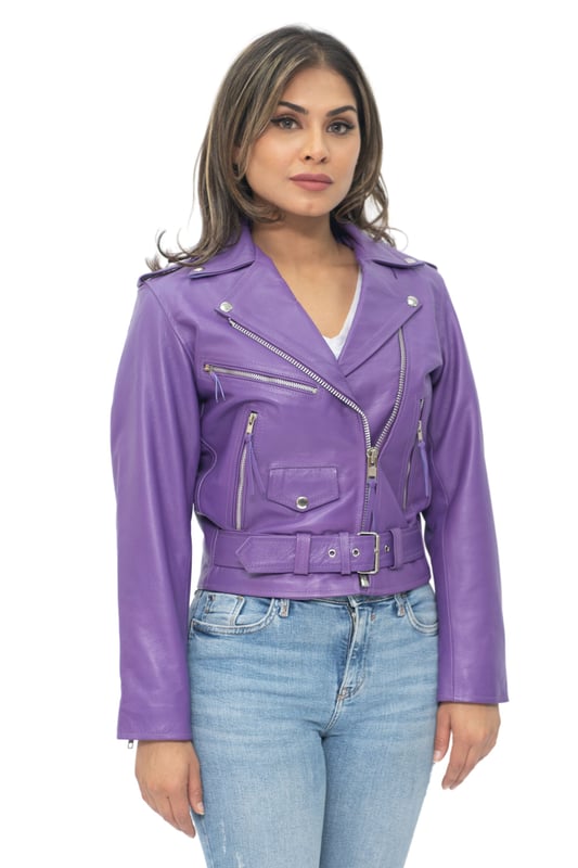 This jacket is imbued with a contemporary look using a zip motif, which in this case completely features in our hand polished silver colour. The double-breasted front is fastened with an angled YKK zip which is tabbed for ease of use, additionally there are zipped pockets positioned on the jacket front to contribute to this fashionable look. For additional storage there is a convenient flap pocket positioned above a stylish waist belt whilst also allowing you to adjust the fit to your taste, with shoulder epaulettes and a wide notched lapel rounding off this elegant style. • Crafted from genuine cow hide • Slim fit and shorter in length • Furnished with an off centred YKK zip fastening and wide notched lapel • Features zipped pockets and cuffs with adjustable waist belt and shoulder epaulettes