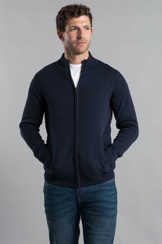 This cardigan from Kensington Eastside is perfect for any wardrobe. This cardigan features ribbed elasticated details on the funnel neck, cuffs, and hem and has two zipped side pockets. This cardigan is made from cotton blend fabric to ensure comfort, making it perfect for staying warm.