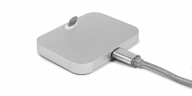 Aquarius Aluminium iPhone Dock. This charging dock can be used to turn your phone into an alarm clock. Just set the alarm and leave the phone docked, and you will not need to pick up your phone whenever you wanted to see the time or stop the alarm when it went off. Also, this is a useful accessory for people who travel a lot, thanks to its portable and compact construction. Watch your favourite movie, browse through your clicks or watch a TV show as your phone gets charged.The charging dock allows you to use your phone as a TV screen as you watch your favourite movie on it. Now synchronize your seamlessly as it stands tall on your workstation.  Charge or sync your phone easily with this premium aluminum desktop charging dock. Charges and synchronizes yours seamlessly with small and portable design, brilliant for those who are always traveling. This dock can be connected to the mains for a faster charge. This quick-charging aluminum docking station is compatible with all 8-pin Lightning devices. Cable NOT included.  Compatible with iPhone 5,5C,5S,6,6S,6 Plus & 6S Plus.